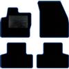 QUEMAR Tappetini Auto per Range Rover Evoque I, Bordo Blu, 0 Ricami | 2011-2019 / Kit Tappeti Moquette e Gomma su Misura / Set 2 Anteriori + 2 Posteriori / Ricami e Colori Personalizzati
