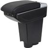 YJYWZH Bracciolo per Fiat 500 (2007-2011) con 7 USB e Portabicchieri | 6 Porte USB e 1 USB-C, Portabicchieri, Doppio vano portaoggetti, Bracciolo centrale, Pelle PU, Base specifica per veicolo