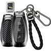 WUZUTU Custodia in metallo per chiave dell'auto, compatibile con Ford Puma MK2 ST Line Fiesta MK7 MK8 Kuga MK3 Focus MK4 Mondeo, custodia protettiva per chiavi, accessorio in fibra di carbonio