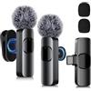 SOOOEC Microfono lavalier wireless con adattatore, per iPhone e dispositivi Android, computer, mini microfono per registrazione video e podcast, riduzione del rumore microfono tipo C (k7-Type C)