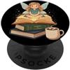 Funny Bookworm Quotes Book Lover DonaOnc Simpatica fata di Magic Story Bookworm amante dei libri fantasy PopSockets PopGrip Adesivo
