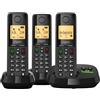 Gigaset Pure 320A Trio - Telefono DECT senza fili con segreteria telefonica, con pulsante di blocco delle chiamate e funzione vivavoce, 100 contatti, colore nero [compatibile in DE, IT, FR, NL, BE
