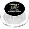 Funny animal Apparel Co. Se crollo, metti in pausa il mio orologio Sloth Runner PopSockets PopGrip per MagSafe