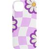 Lavender & Purple Style Gifts Custodia per iPhone 14 Plus Scacchiera ondulata lilla viola retrò margherite fiori