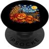 Halloween Time Halloween zucca raccolta vorticoso cielo stellato autunno arte PopSockets PopGrip Adesivo