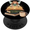 Funny Bookworm Quotes Book Lover DonaOnc Simpatica fata di Magic Story Bookworm amante dei libri fantasy PopSockets PopGrip Adesivo