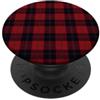 Grids & Checkerboard Pattern Gifts Rosso Nero Buffalo Plaid Lumberjack Pattern PopSockets PopGrip Adesivo