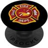 Fire Department Emblem Studio Vigili del Fuoco Maltese Croce Scala Hydrant Emblema PopSockets PopGrip Adesivo