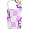 Lavender & Purple Style Gifts Custodia per iPhone 14 Pro Scacchiera ondulata lilla viola retrò margherite fiori