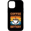 KDNCoffeeLoverDesigns Custodia per iPhone 12/12 Pro Il caffè è la mia batteria divertente amante della caffeina