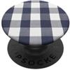 Grids & Checkerboard Pattern Gifts Blu Navy Bianco Buffalo Check Lino Pattern PopSockets PopGrip Adesivo