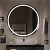 Ratsamee 70cm Specchio Bagno Rotondo con Luce, 3 Colori Dimmerabili, Antiappannamento, Memoria, Touch Control, Montaggio a Parete - Specchio Trucco con Illuminazione