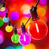 Kawaya Colorato Natale Catene Luminose 8M per Esterni Giardino Luci Impermeabile con LED Lampadine Catena Luminosa Esterno Giardino Terrazzo Partito Matrimonio