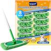 KEEPOW 8 Panni Riutilizzabili per Swiffer Lavapavimenti - Lavabili | Cuffietta Microfibra per Swiffer Panni Catturapolvere, Lavabili, per Swiffer Scopa, Riutilizzabili, con sacca per lavaggio