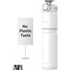 MYFOREST 700 ml Borraccia Termica per Bici, Acciaio Chirurgico: Senza Sapore di Plastica, Presa più Forte per MTB e Ghiaia, Veloce/Lento Sorso 2-in-1, Rivestimento Antigraffio (Bianco opaco)