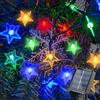 Fohil Catena Luminosa Solare, 12M 100 LED, Stelle Luci Albero di Natale, 8 Modalità IP65 Impermeabile, Stringa Esterno/Interno, Decorazioni Ideale per Giardino Festa Nozze