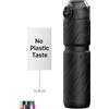 MYFOREST 700ml Borraccia Termica per Bici, con rivestimento interno in acciaio chirurgico inodore, impugnatura più salda per sentieri accidentati, apertura rapida (Tempesta nera)