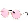 Costumed Occhiali da sole Hippie, rotondi, rosa, come accessorio anni '70 e '80 per carnevale