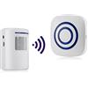 HommyFine Rilevatore di allarme con sensore di movimento wireless Allarme campanello wireless Kit di Allarme con 38 Melodie, Indicatori LED per Casa, Ufficio, appartments, fabbriche e alberghi