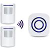 HommyFine Rilevatore di allarme con sensore di movimento wireless Allarme campanello wireless Kit di Allarme con 38 Melodie, Indicatori LED per Casa, Ufficio, appartments, fabbriche e alberghi