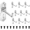 FuYelng 10 Ganci per Scaffali Supermercato, Argento, 100 mm, Ganci Quadrati Resistenti per Pannelli Forati con 10 Perni Sicurezza, Ganci Metallici per Scaffali Espositivi Supermercati, Garage e Negozi