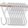 AUSYIWI 10 ganci a forma di s con sistema anticaduta, ganci a s ti aiutano a organizzare la tua casa Organizza la tua cucina e i tuoi armadi (Diametro del palo < 2.5 cm，【argento】)