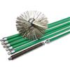 Kibros Kit spazzacamino pro non intubate scovolo acciaio Ø 250 mm 8 m | Scovolo in acciaio piatto, 6 aste autobloccanti cave Ø 18 mm (5×1,4 m + 1×1 m), 8 m, per canne fumarie non intubate.