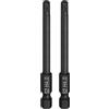 QUARKZMAN 2Pz Punte Cacciavite Piatta Esagonale H4.0 (4mm) con Punta Magnetiche Gambo Esagonale 1/4 Lunga 75mm (3) Inserti per Avvitatore Metrico Acciaio S2 Chiave Bussola, Nero