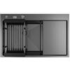 ANW HOME Lavello Cucina 1 Vasca 78x50 cm, Grafite PVD | Incasso, Rivestimento Nano, Spessore 3.0+1 mm, Profondità 22 cm, Con Sifone, Dosatore