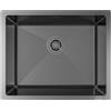 ANW HOME Lavello Cucina 1 Vasca 54x44 cm, Grafite PVD | Incasso/Sottotop, Rivestimento Nano, Spessore 3.0+1 mm, Profondità 22 cm, Con Sifone
