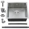 BoomHoze Lavello Cucina in Acciaio Inox, 50x45cm, Lavello Cucina 1 Vasca | Lavello Sottotop, Moderno Lavandino Camper Cucina, Vasca Singola in Nichel Spazzolato per Piccole Cucine & Bar, Spazzolato