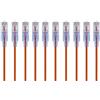 Monoprice Cavo patch Ethernet Cat6A UTP, 30 AWG, 10 G, in puro rame nudo, antigroviglio, RJ45, serie SlimRun, 15 cm, arancione, confezione da 10
