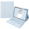 Generic JiuRui Accessori, Custodia in pelle TPU con slot Per penna staccabile Per tastiera QWERTY adatta Per Xiaomo Pad 7/7PRO-11,2 pollici universale(Sky Blue Touch Keyboard Set)