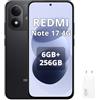 Xiaomi Redmi Note 17 4G,Smartphone,6+256 GB,IP65,Display AMOLED,Fotocamera 50 MP,120 Hz,Batteria 7700 mAh,45 W,Nero,Con caricatore da 45W
