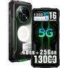 DOOGEENEXT Fire 7 PRO 5G Rugged Smartphone, 48GB+256GB/2TB Telefono Indistruttibile | Intercom,1200lm lampe,13000mAh Rugged Smartphone,64MP+20MP Nachtsicht,6.6'' HD+,Gemini AI,NFC,OTG,Telefono Robusto IP68,Verde