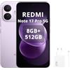 XIAOMI Redmi Note 17 Pro 5G,Smartphone 8+512GB,6,83 1.5K AMOLED 120Hz,Batteria 8340mAh Ricarica 67W,Fotocamera 50MP OIS+Ultra‑grandangolare,Snapdragon 6s Gen 4,IP68,Viola,Con caricatore da 67 W