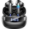 Nerunsa Nuovo Cuffie Bluetooth 5.4, Auricolari Bluetooth Stereo HiFi Con 4 ENC Microfoni Anti-Rumore, Durata 50 Ore Cuffiette In Ear, Cuffiette Touch Control, Impermeabili IP7 Cuffie Senza Fili, LED-Display