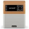 sonoro Radio Internet Stream (FM, Bluetooth, DAB, Spotify, Amazon, Deezer, resistente agli schizzi), acero/bianco
