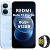 XIAOMI Redmi Note 17 Pro 5G,Smartphone 8+512GB,6,83 1.5K AMOLED 120Hz,Batteria 8340mAh Ricarica 67W,Fotocamera 50MP OIS+Ultra‑grandangolare,Snapdragon 6s Gen 4,IP68,Blu,incluso Smart Watch