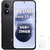 Xiaomi Redmi Note 17 4G,Smartphone,6+256 GB,IP65,Display AMOLED,Fotocamera 50 MP,120 Hz,Batteria 7700 mAh,Nero,Con caricatore da 67W