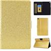 Generico DayQiQiPu Cover per Samsung Galaxy Tab A SM-T510/T515/T517 (10,1 Pollici) Leggera Custodia Motivo Glitterato Custodie con Supporto Caso Ribaltabile Portafoglio e Auto Sleep/Wake, Oro