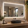 VE.CA.s.r.l. Specchio Bagno Retroilluminato LED Made in Italy - Specchio da Parete 100x70 cm, Installazione Verticale o Orizzontale - Design Moderno e Minimale