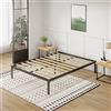 Novilla Rete Letto Matrimoniale 160x190, Struttura Letto a Doghe in Legno, Spazio di Archiviazione Sotto al Letto, Facile da Montare, Adatto per Molti Tipi di Letti e Materassi, Nero