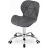 NMK HOME Sedia Ufficio Similpelle Geometrico Grigio | Comfort giorno lungo, ruote lisce, pistone gas, mobilità fluida
