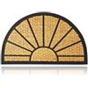 Relaxdays Zerbino Semicircolare, 75 x 45 cm, Fibra Cocco, Tappetino da Ingresso Gomma, Design Circolare, Marrone