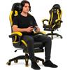 Avilia Poltrona Ufficio Ergonomica Reclinabile, Sedia Gamer con Poggiapiedi Nero/Giallo