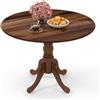 RELAX4LIFE Tavolo da Pranzo 100cm per 4 Persone, Tavolo Rotondo da Cucina in Legno di Gomma, con Gambe a Cavalletto Curve, Tavolino Moderno per Sala da Pranzo, Soggiorno, Carico 100kg (Noce)