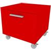 MOBILFINO CAMERETTE Cassettiera con Ruote - Design Moderno per cameretta e Ufficio - Rosso