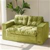 MAXYOYO Divano Letto, Divano 2 Posti Convertibile con 2 Cuscini, 2 in 1 Sofa Comodo in Velluto a Coste, Spazio Letto Pieghevole 113x190CM, Schiuma Spessa 15cm