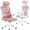 naspaluro Sedia Ufficio Ergonomica, Supporto Lombare, Girevole in Rete,Rosa | Sedia Scrivania Poggiatesta Regolabile, Braccioli Ribaltabili, 136 kg, Poltrone Ufficio a Rete Traspirante per Scrivania